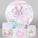 Lofaris Sea World Pearl Girls Round Birthday Backdrop Kit